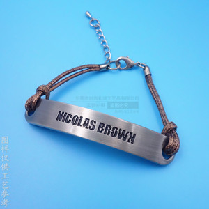 Personalized <b>Engraved</b> Braided Rope Bracelet Stainless Steel <b>Plaque</b> Customizable Name Unisex Everyday Wear - Product Image 3