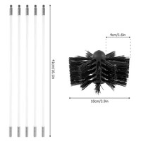 Kit de nettoyage de cheminée en acier flexible avec brosse et tige pour la dépoussiérage des fumées, outil pratique pour le nettoyage de la saleté DIY