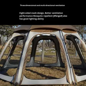 Outdoor Camping Foldable Sun Shelter Windproof Rainproof Octagonal Dome <b>Tent</b> Oxford Fabric Panoramic <b>Canopy</b> Sunshade for Summer - Product Image 3