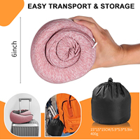 Ensemble de voyage Jeebay : Masque oculaire respirant et oreillettes, oreiller cervical portable haute résilience pour les longs trajets, couleur personnalisable
