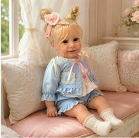 Poupée Reborn de 24 pouces, membres en vinyle, corps en tissu doux, poupée bébé réaliste peinte à la main, jouet compagnon pour enfants, cadeau d'anniversaire ou de vacances