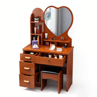 Coiffeuse de chambre à coucher avec miroir en forme de cœur en MDF, ensemble de meubles de maquillage, vente en gros d'usine OEM