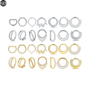 <span class=keywords><strong>Anello</strong></span> di segmento incernierato in titanio 18G dorate naso Piercing setto Clicker orecchini Tragus cartilagine ASTM gioielli in magazzino - Product Image 1