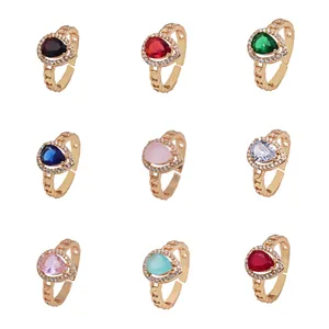 Anillo de salto ovalado de fábrica de China para joyería de diamantes 18K anillos de uñas clásicos chapados en oro