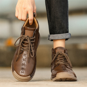 <span class=keywords><strong>Haute</strong></span> qualité nouveau velours d'hiver chaud mi-haut semelle souple décontracté grande taille bottes pour hommes - Product Image 1