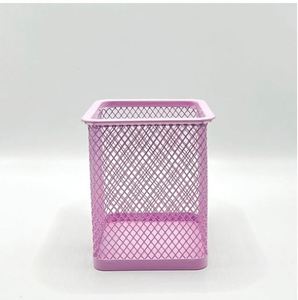 Office Desktop Wire Metal Mesh Black <b>square</b> Cup <b>Bin</b> Desk Pen Pencil Holder Organizer Office Desk Pencil Holder - Product Image 4