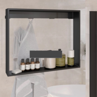 Haute qualité 304 acier inoxydable suspendu douche Caddy Design moderne étagères de salle de bain avec crochets coin monté sans perçage