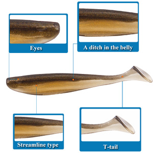 Appât souple avec yeux en T leurre <span class=keywords><strong>de</strong></span> pêche appât artificiel en gel <span class=keywords><strong>de</strong></span> silice WORM appât <span class=keywords><strong>de</strong></span> pêche souple Rock Golden Ocean Beach - Product Image 5