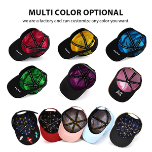 Sang trọng tùy chỉnh CHA hat thời trang 5-panel Mũ bóng chày satin lót thư mô hình phổ biến tính năng da lộn vành silken satin tỉa - Product Image 3