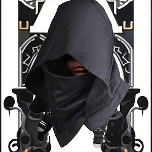 Capa con capucha <span class=keywords><strong>Cyberpunk</strong></span> de Halloween, nuevo <span class=keywords><strong>disfraz</strong></span> de juego de rol medieval con sombrero a juego, ropa de juego exclusiva - Product Image 3