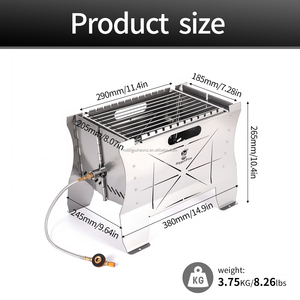 Braciere a Gas Portatile Pieghevole da Tavolo <span class=keywords><strong>per</strong></span> Campeggio e Barbecue, Focolare a Legna in Acciaio Inox, Braciere a Propano - Product Image 5