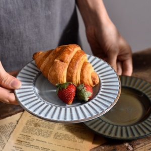 Service à thé en grès, tasse à café, <span class=keywords><strong>poterie</strong></span>, vintage et fait à la main, avec ensemble d'assiettes pour café, 8 pièces - Product Image 4
