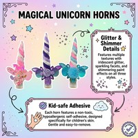 Autocollants de bijoux pour le visage en forme de corne, strass autocollants en cristal pour l'art corporel des enfants, idéaux pour les fêtes et festivals