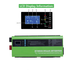 เครื่องชาร์จ OEM UPS 1KW 2KW 3KW 4KW 5KW 6KW 8KW 10KW 12KW เฟสเดียว ไฮบริด AC คลื่นไซน์บริสุทธิ์ พลังงานแสงอาทิตย์ - Product Image 2