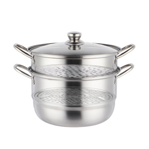Juego de utensilios de cocina de alta calidad, vaporizador de acero inoxidable, olla de inducción con tapa de Metal, olla de sopa de 2/3 capas - Product Image 5