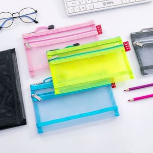 Trousse à crayons transparente en maille multifonctionnelle pour élèves du primaire et du secondaire, grande capacité - Product Image 2