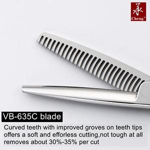 VB-60N 전문가용 CNC 가공 일본산 440C 카본 스틸 볼록 헤어 가위 살롱용 청용허 - Product Image 5