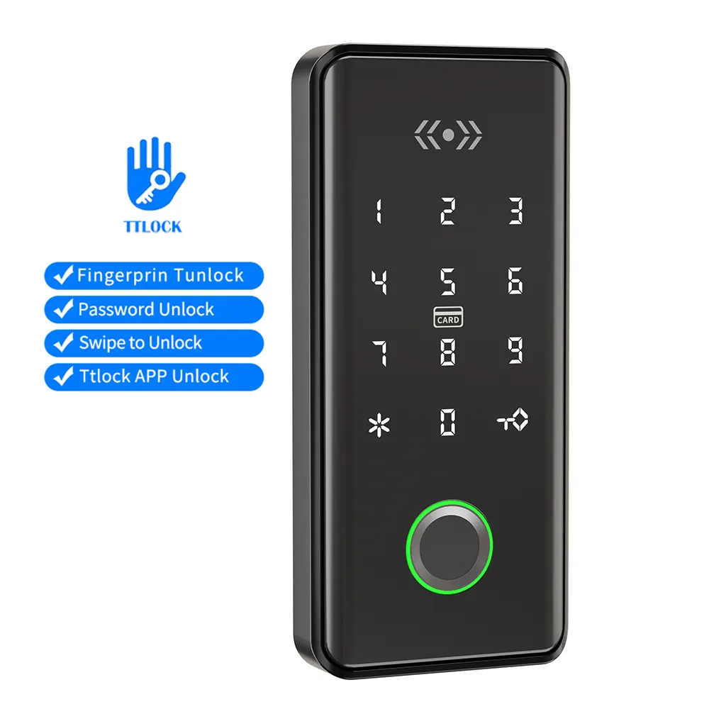 Smart Locker Lock, Electronic TTLOCK APP Bluetooth 13.56Mhz RFID Fingerprint Drawer/Cabinet Lock with Keypad Password