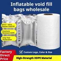 Film d'emballage gonflable OEM direct usine 10x20cm, rouleau de film à coussin d'air 15um avec logo personnalisé pour le remplissage de vide en expédition