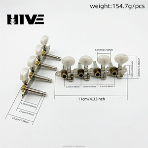 Clavijas de afinación de guitarra para <span class=keywords><strong>Mandolina</strong></span> de ocho cuerdas con clavijas de afinación de estilo cola larga de cabeza redonda pequeña de nácar de cuatro piezas - Product Image 2