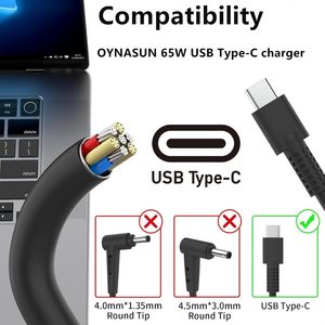 OYNASUN 65W USB-C อะแดปเตอร์ชาร์จทดแทนสำหรับเซนบุ๊ค <span class=keywords><strong>S13</strong></span> - Product Image 3