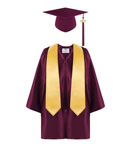 Conjunto de gorro de vestido de graduación de jardín de infantes preescolar de Color verde con borla y faja de graduación para la parte superior del tamaño del niño - Product Image 4