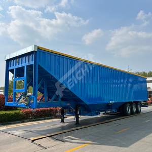 Feichi 3 Axle Grain Cart Remolque Cacahuete Trigo Cereales Transporte Tolva Bottom Grain Trailer - Product Image 2