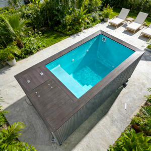 Hot Selling Rectangle Fiberglass Above Ground Swimming Pool Multifunctional Designs Container Pool outdoor pool - Product Image 6