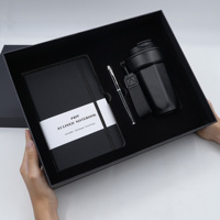 Coffret Cadeau Carnet en Cuir A5 2026-2027 avec Bouteille d'Eau Isotherme 450ml, Boîte Cadeau d'Affaires Premium avec Stylo