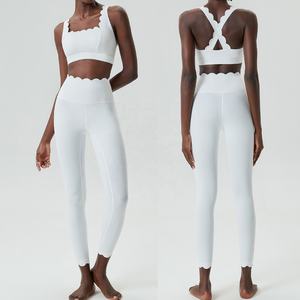 Offre Spéciale soutien-gorge de sport nouveau Design vêtements de sport pour femmes conception ondulée course vêtements de sport mode Gym Fitness ensembles - Product Image 4