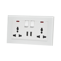 ABUK UK UK Standard 13A 20A PC Prise de courant murale universelle 1/2/3/4 Gang Interrupteur et prises de courant avec port USB