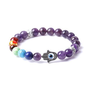 <span class=keywords><strong>Bracelet</strong></span> de Style Classique Perlé de 8mm avec Pierre de Pin Or Vert Bouddha Améthyste <span class=keywords><strong>Oeil</strong></span> de <span class=keywords><strong>Tigre</strong></span> Agate <span class=keywords><strong>7</strong></span> Chakra Boule Motif Cadeaux - Product Image 5