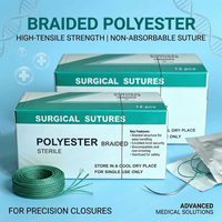 Fil de suture chirurgical en polyester tressé non résorbable à haute sécurité de nœud pour la vente en gros