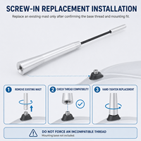 Restore a Roof Aerial with a Slim Silver Screw-In Replacement Car Antenna Mast Slim Silver Replacement Car Antenna Mast