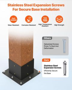 Kit Staffe Personalizzate <span class=keywords><strong>per</strong></span> Pergola con Base <span class=keywords><strong>per</strong></span> Palo, <span class=keywords><strong>per</strong></span> Travi <span class=keywords><strong>in</strong></span> Legno, Gazebo, Pergole da Patio e Casette <span class=keywords><strong>in</strong></span> Legno - Product Image 6