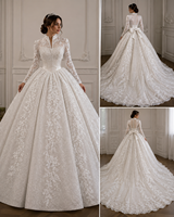 Robe de mariée personnalisable moderne et élégante avec appliques, perles et sequins, dentelle, coupe princesse, traîne chapelle, imprimé floral