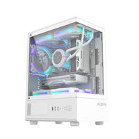 ALSEYE Square Shape Computer Case 240 Cooler White Color PC Case With Glass Window