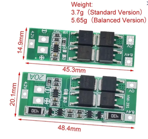 Carte de protection de batterie au lithium BMS 2S 20A 7.4V 8.4V 18650, version équilibrée, carte BMS standard pour bricolage - Product Image 5