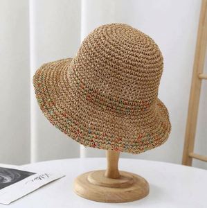 Wholesale Crochet <b>Straw</b> <b>Hat</b> Summer Hollow Sun <b>Hat</b> Breathable Wide Brim Knitted <b>Straw</b> Bucket <b>Hats</b> for Women - Product Image 2