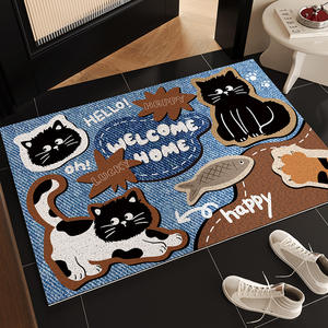 Alfombra de Entrada Rectangular de Seda con Diseño de Dibujos Animados 'Slow Down', Antipolvo, Resistente a las Manchas y al Desgaste - Product Image 2