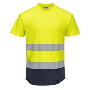 PORTWEST - C395YNRXL Camiseta de algodón de malla de dos tonos Comfort Amarillo/Azul Marino-EAN 5036108319923 ROPA DE TRABAJO DE LA HI-VIS - Product Image 1