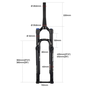 Fourche de suspension à air pour <span class=keywords><strong>VTT</strong></span> 27,5/29 pouces, débattement 120 mm, fixation rapide, <span class=keywords><strong>amortisseur</strong></span> à réglage de rebond, fourche avant de <span class=keywords><strong>VTT</strong></span> - Product Image 6