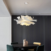 Lustre LED suspendu en acrylique motif floral style nordique 220V pour salle à manger, bar, chambre, bureau, lampe simple et moderne pour vêtements