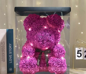 Venta al por Mayor 2026: Oso de Rosas Preservadas de 40cm, Regalo de San Valentín y Navidad, con Caja, <span class=keywords><strong>para</strong></span> Mujeres y <span class=keywords><strong>Niñas</strong></span> - Product Image 3