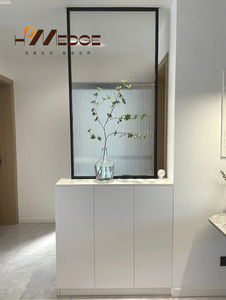 Gabinete de partición para el hogar de madera maciza, puertas opuestas, sala de estar, luz integrada montada en la pared, diseño moderno de lujo, resistente al agua - Product Image 3