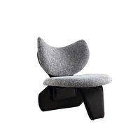 Fauteuil simple multifonctionnel de style italien avec dossier incurvé pour salon et balcon - Chaise de loisirs en bois