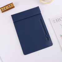 Porte-documents en cuir PU A4 avec aimant et porte-stylo, bloc-notes pliable pour le bureau, les affaires, l'école