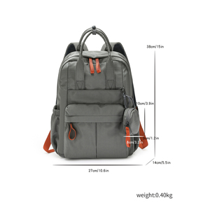 Bolsa Desmontable Multibolsillos de Nailon para Mujer, Impermeable, Ligera, Informal, para Viajes Diarios, Mochila de Hombro, Mochila de Día - Product Image 6