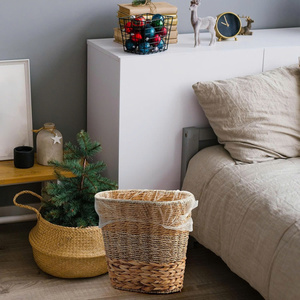 Best Price for Eco Friendly Natural Material Storage <b>Basket</b> With Handles Multi Use Garbage Bags for Bathroom Kitchen Bedroom - Product Image 2