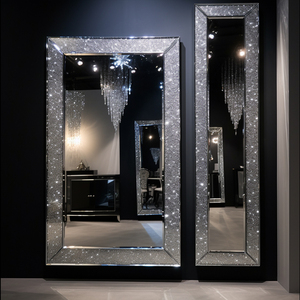 Modern Custom <strong>Bathroom</strong> Salon Wall <strong>Mirror</strong> with Touch Switch Crystal Decor 4mm <strong>Silver</strong> <strong>Mirror</strong> Wall Mounted - Product Image 6
